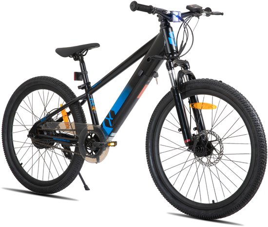 JOYSTAR 24 Inch Elektrische Kinder Mountainbike - 250W E-Bike voor Kinderen (7+ Jaar) - 25 km Actieradius - Met Verwijderbare Accu & Schijfremmen - Spaakwiel - Zwart