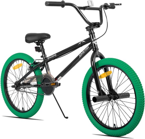 Joystar Brockway BMX-fiets - 20 inch - Handrem - Remmen - Achter V-brake - Pegs - Groen - Geschikt voor buitenactiviteiten in de lente van Merkloos