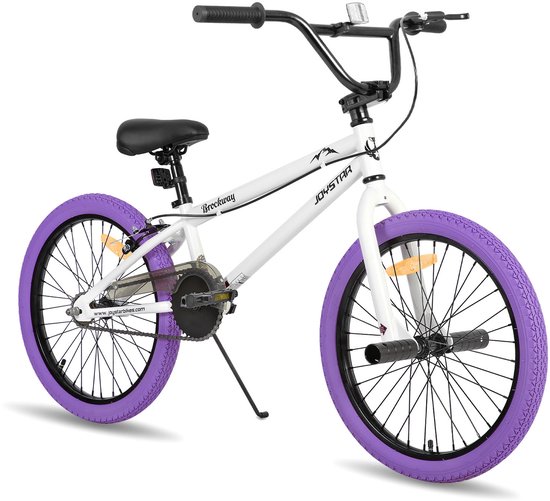 Joystar Brockway BMX-fiets - 20 inch - Handrem - Remmen - Achter V-brake - Pegs - Paars - Geschikt voor buitenactiviteiten in de lente