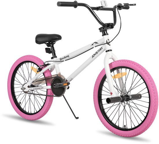 Joystar Brockway BMX-fiets - 20 inch - Handrem - Remmen - Achter V-brake - Pegs - Roze