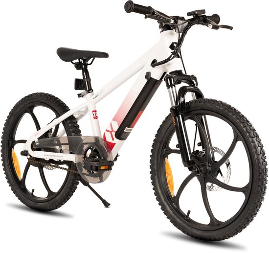 JOYSTAR Elektrische Fiets E-Bike – 20 Inch – Voor Kinderen/Tieners – 250W Motor – 1 Versnelling – Bladwiel – Mechanische Schijfremmen – Wit - Geschikt voor buitenactiviteiten in de lente van Merkloos