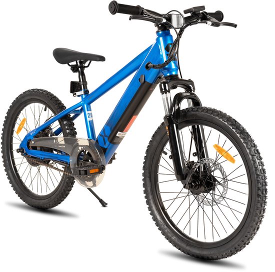 JOYSTAR Elektrische Fiets E-Bike – 20 Inch – Voor Kinderen/Tieners – 250W Motor – 1 Versnelling – Spaakwiel – Mechanische Schijfremmen – Blauw van JOYSTAR