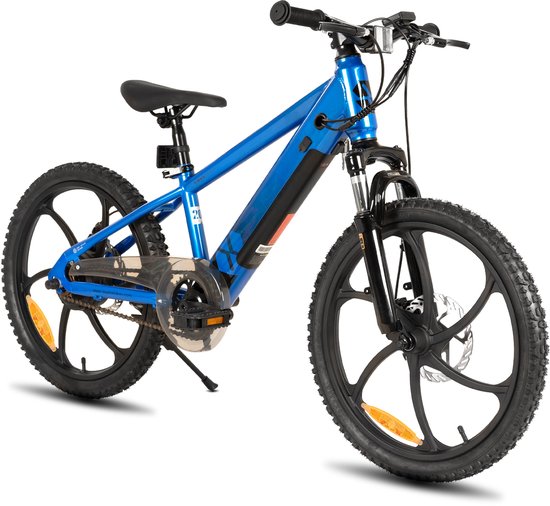 JOYSTAR elektrische fiets voor kinderen - 20 inch - 250W motor - blauw - Geschikt voor buitenactiviteiten in de lente van JOYSTAR