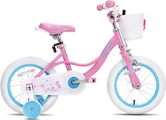 JOYSTAR Fairy Kinderfiets voor Meisjes - 18 Inch - Handrem - Mand - Zijwieltjes - Roze van JOYSTAR