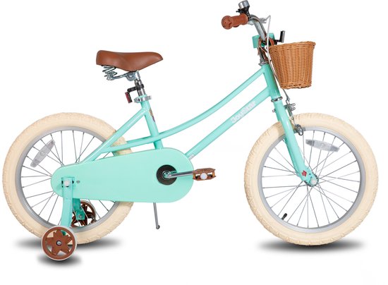 Joystar Fantasy Kinderfiets voor Meisjes - 18 Inch - Mand - Zijwieltjes - Bel - Handrem - Groen van JOYSTAR