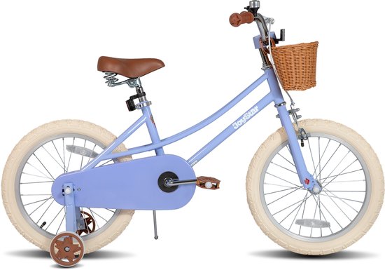 Joystar Fantasy Kinderfiets voor Meisjes - 18 Inch - Mand - Zijwieltjes - Bel - Handrem - Paars van JOYSTAR