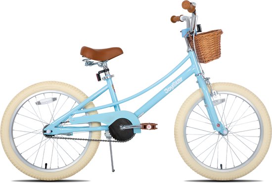 Joystar Fantasy Kinderfiets voor Meisjes - 20 Inch - Mand - Zijwieltjes - Bel - Handrem - Blauw - Geschikt voor buitenactiviteiten in de lente van Merkloos