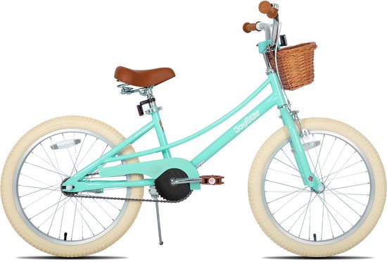 Joystar Fantasy Kinderfiets voor Meisjes - 20 Inch - Mand - Zijwieltjes - Bel - Handrem - Groen - Geschikt voor buitenactiviteiten in de lente van Merkloos