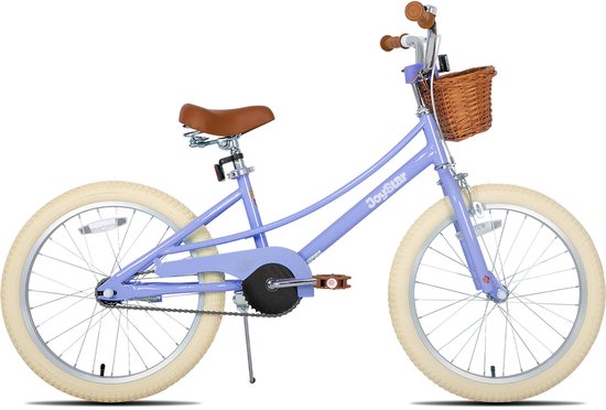 Joystar Fantasy Kinderfiets voor Meisjes - 20 Inch - Mand - Zijwieltjes - Bel - Handrem - Paars - Geschikt voor buitenactiviteiten in de lente van Merkloos