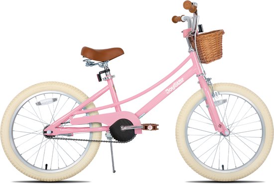 Joystar Fantasy Kinderfiets voor Meisjes - 20 Inch - Mand - Zijwieltjes - Bel - Handrem - Roze - Geschikt voor buitenactiviteiten in de lente van Merkloos