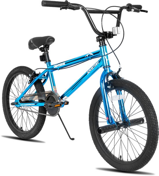JOYSTAR Gemsbok 24" BMX-fiets voor Kinderen - Freestyle Stuntfiets met Dubbele Handremmen - 24 Inch Wielen - Blauw - Leeftijd 8-12 Jaar