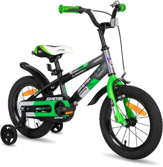 JOYSTAR New Berry Kinderfiets - 16 Inch - Voor Jongens & Meisjes (4-7 Jaar) - Inclusief Zijwieltjes - Groen - Geschikt voor buitenactiviteiten in de lente van JOYSTAR