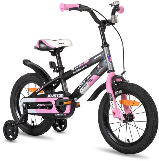 JOYSTAR New Berry Kinderfiets - 16 Inch - Voor Jongens & Meisjes (4-7 Jaar) - Inclusief Zijwieltjes - Roze - Geschikt voor buitenactiviteiten in de lente van JOYSTAR