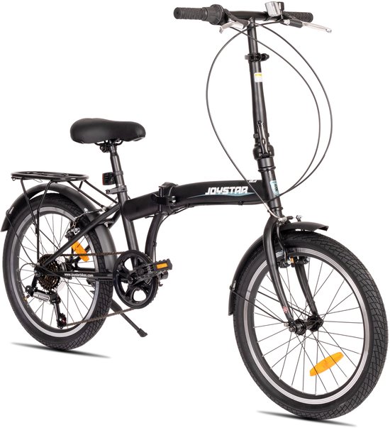 Joystar Vouwfiets - Shimano 6v - 20 inch Plooifiets Folding Bike V-remmen- Zwart - Geschikt voor buitenactiviteiten in de lente van Merkloos