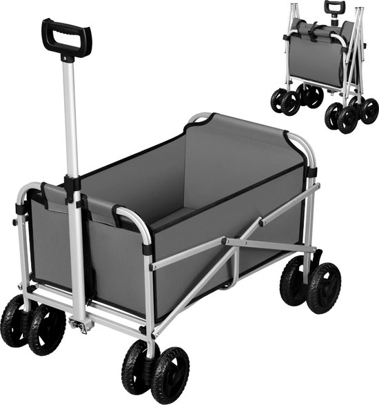 J&R Bolderkar - Bolderwagen - Handkar - Trolly - Outdoor - Opvouwbaar - Remmen - Grijs van J&R