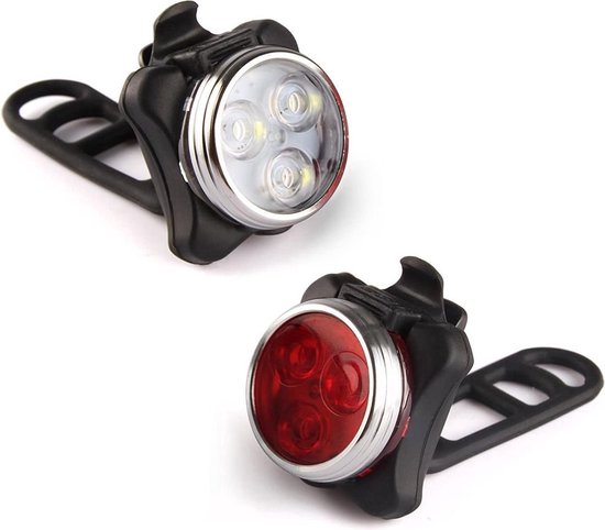 Jumada's - LED Fietsverlichting USB oplaadbaar - 4 modes - Waterbestendig - Fietslicht - Fietslampjes