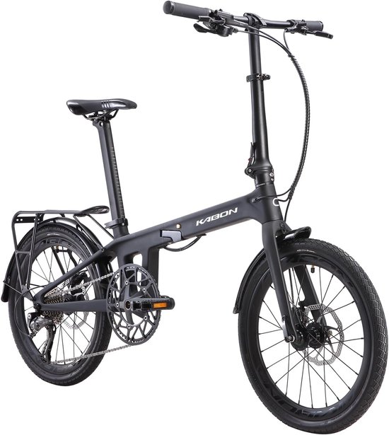 KABON - vouwfiets -Foldingbike - Stadsplooifiets - Carbon - Shimano Altus 9S - 20 inch - Zwart