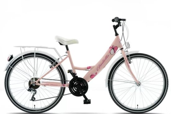 Kands Giulietta – Kinderfiets – 24 inch – 18 versnellingen – V-brake – 130-165 cm – Roze – Meisje