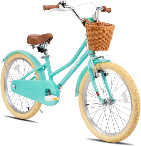 KEANO 20 Inch Kinderfiets voor Meisjes, 7-10 Jaar, met Standaard, Kinderfiets Groen