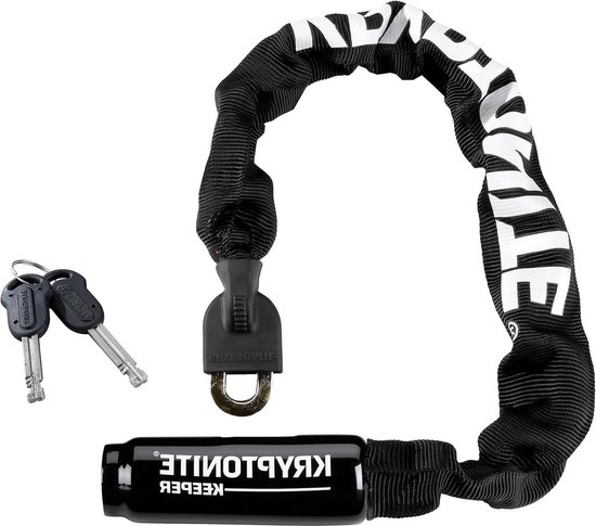 Keeper 755 Int. Chain 21 - Kryptonite zwarte/witte fietsketting chain lock van Kryptonite