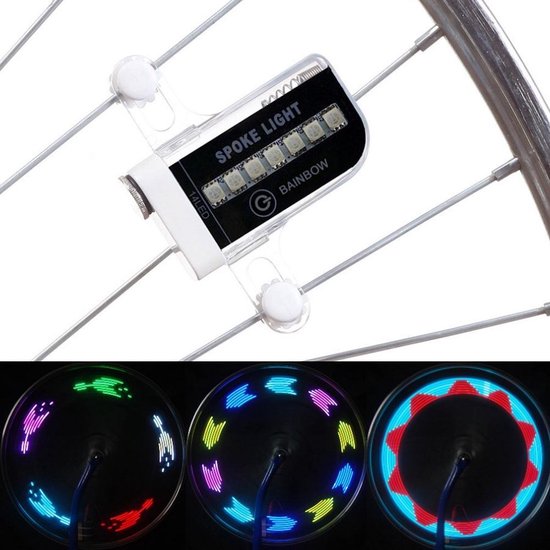 KELERINO. Spaakverlichting Fiets - LED Fietswiel Verlichting voor Spaken met 30 Patronen
