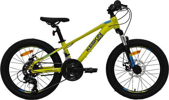 Keskin Bike MTB1 kinderfiets 20 inch – 21 versnellingen met schijfremmen voor en achter – kinderfiets voor 6, 7 en 8 jaar – 20 inch fiets voor jongens en meisjes – neongroen