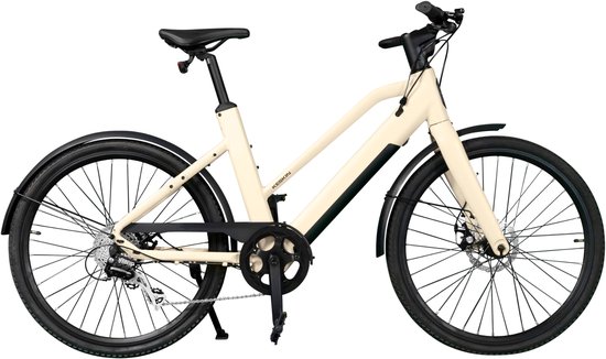 Keskin cBike1V Elektrische Fiets – 36V 12Ah Accu (432Wh) – Achterwielmotor – Actieradius tot 70 km – 26×1.75 Inch Banden – LCD Display – Shimano 8 Versnellingen – Schijfremmen – Stadsfiets – Max. Belastbaar 120 kg – Zand Mat