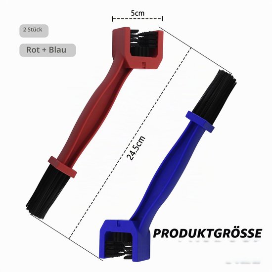 Ketenreiniger set voor motor en fiets - 2-delige kettenborstel