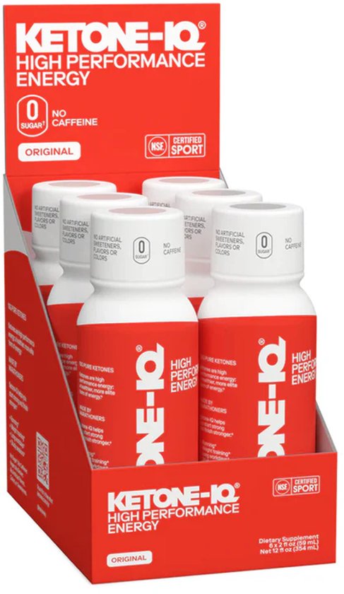 Ketone-IQ Energy Shot - Original 6-Pack – Ketonen Drink voor Focus & Energie – Zonder Suiker – 6 x 59 ml