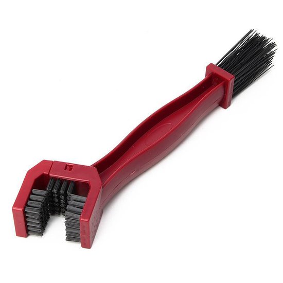 Kettingborstel voor fiets, motor en snorfiets - Fietsketting reiniger / schoonmaak / onderhoud - Fiets ketting schoonmaken - Fietsborstel - Borstel – Universeel – Rood van Merkloos