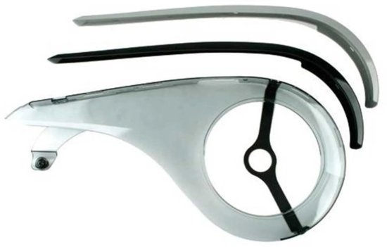 Kettingscherm Axa Scope 2 voor 44 tands tandwielen - lichtgrijs met zwarte rand (winkelverpakking) van Merkloos