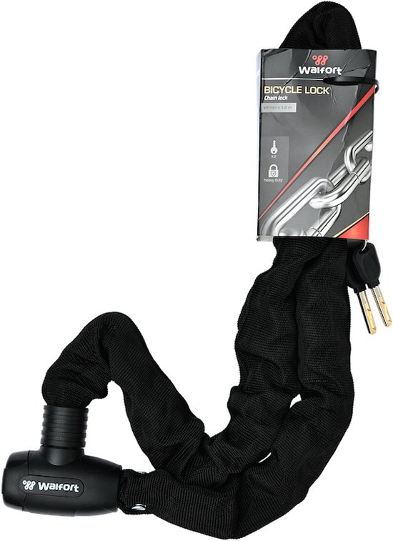 Kettingslot - Fietsenslot - 120CM - Ø6mm - Zwart - Multifunctioneel - Ideaal voor Hekken/Fietsen van Wesewa