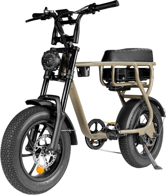 Kick&Move - Fatbike EB16 - Fatbike - Hydraulische remmen - 25km/u - 250W motor - Shimano 7 versnellingen - Garantie - geschikt voor lengte 1.35 t/m 1.70 - Desert Dubai van Merkloos