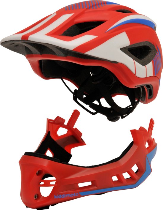Kiddimoto Full Face helm-S-Rood/blauw van KIDDIMOTO