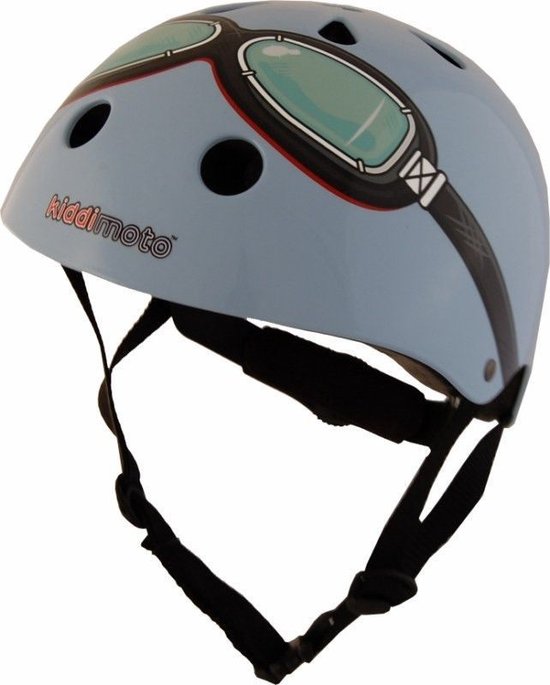 Kiddimoto helm Blue goggle fietshelm van KIDDIMOTO