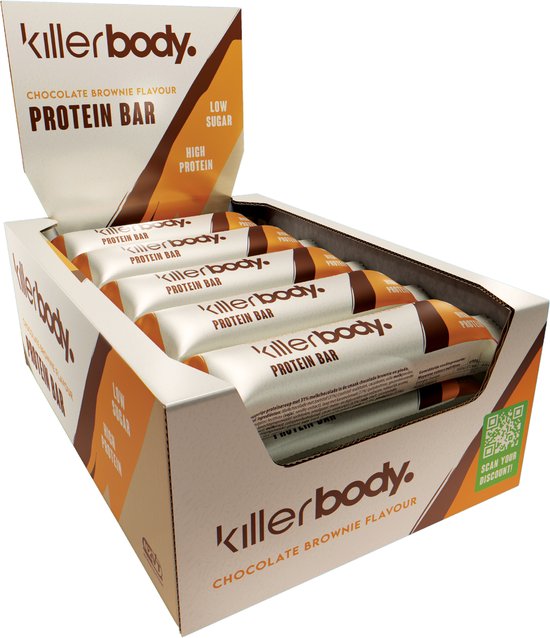 Killerbody Protein Bars Chocolate Brownie – 15-pack | Slechts 1,3 g Suiker | Voor Vrouwen