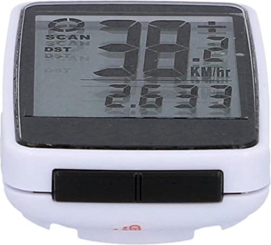 Kilometerteller Fiets - Fietscomputer Draadloos - Snelheidsmeter Fiets - Wit van Merkloos