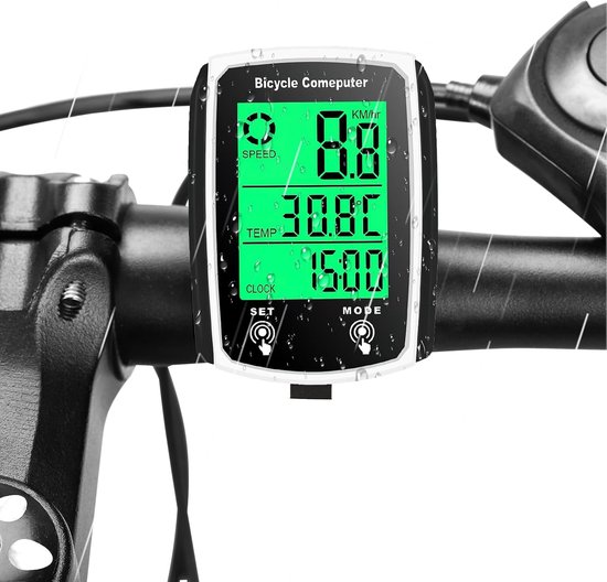 Kilometerteller Fiets - Fietscomputer draadloos - Snelheidsmeter Waterdicht - MTB