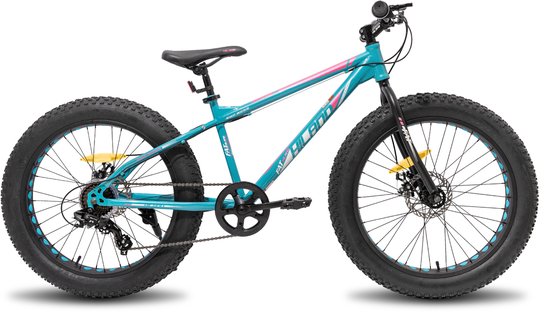 Kinder Mountainbike 61 cm – Voor Kinderen vanaf 5 Jaar – 7 Versnellingen – Dubbele Schijfremmen – Fat Tire Kinderfiets – Groen