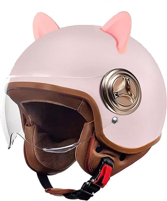 Kinder Scooterhelm Open Model met Zonneklep - Geschikt voor Scooter, Bromfiets en Motor (54-61 cm)