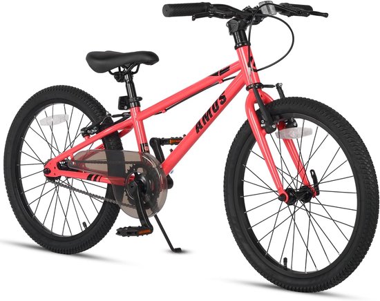 Kinderfiets 16 & 20 Inch – Jongensfiets en Meisjesfiets 6 tot 9 Jaar – Tienerfiets met 6 Versnellingen – Dubbele Handrem – Zijstandaard – Verstelbaar Zadel – Kinderfiets voor School en Avontuur – Fiets in Verschillende Kleuren - 16 inch van Merkloos