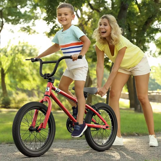 Kinderfiets 16 inch – Voor 4-6 Jaar (105-115 cm) – Inclusief Zijwieltjes – Met Handrem – Stevig Stalen Frame – Rood van Merkloos