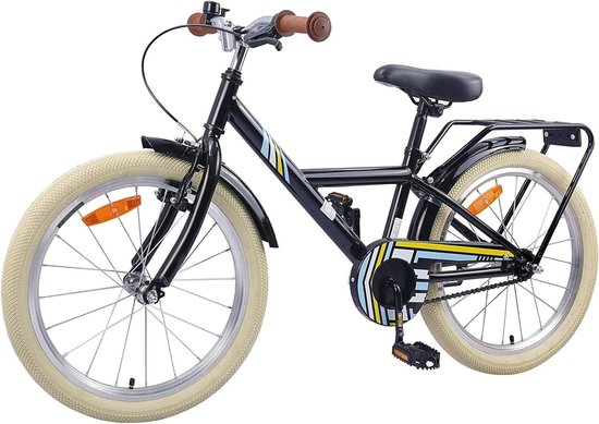 Kinderfiets 20 inch - Jongensfiets Meisjesfiets - Veilig Fietsen - Verstelbaar Zadel Stuur - 120-135 cm - Zwart