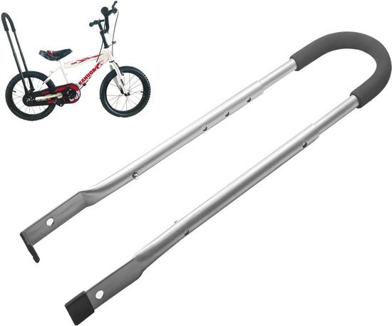 Kinderfiets duwstang en fietsen, leerhulp, universele push-bar (grijs) van Kinder