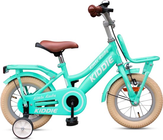 Kinderfiets Kiddie FunGirl met voordrager 12'' Turquoise van Kinder