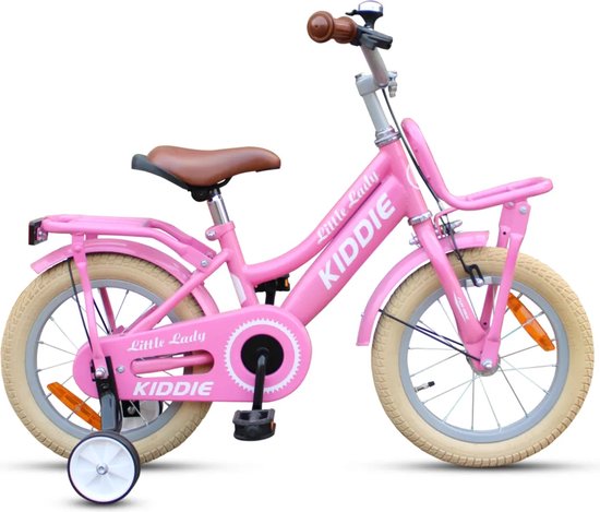 Kinderfiets Kiddie FunGirl met voordrager 14'' Roze