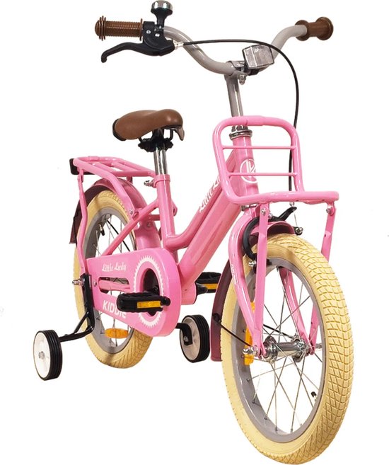 Kinderfiets Kiddie FunGirl met voordrager 16' M' Roze
