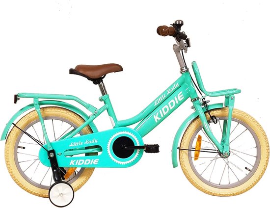 Kinderfiets Kiddie FunGirl met voordrager 16' M' Turquoise van Kinder