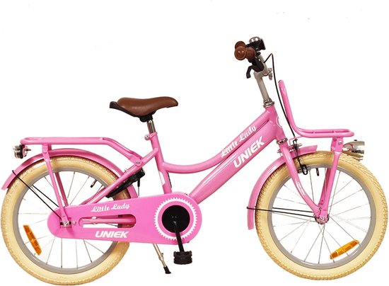 Kinderfiets Kiddie FunGirl met voordrager 18'' Roze van Kiddie Fun