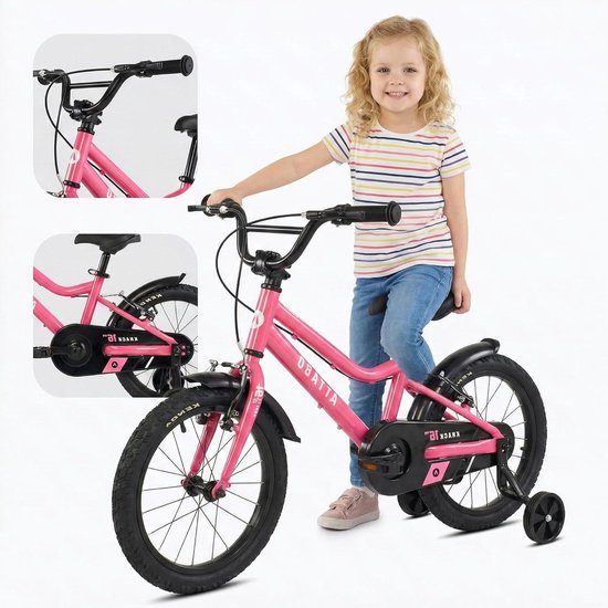 Kinderfiets - Loopfiets Meisjes - Leren Fietsen - Licht Aluminium Frame - 16 Inch - Roze